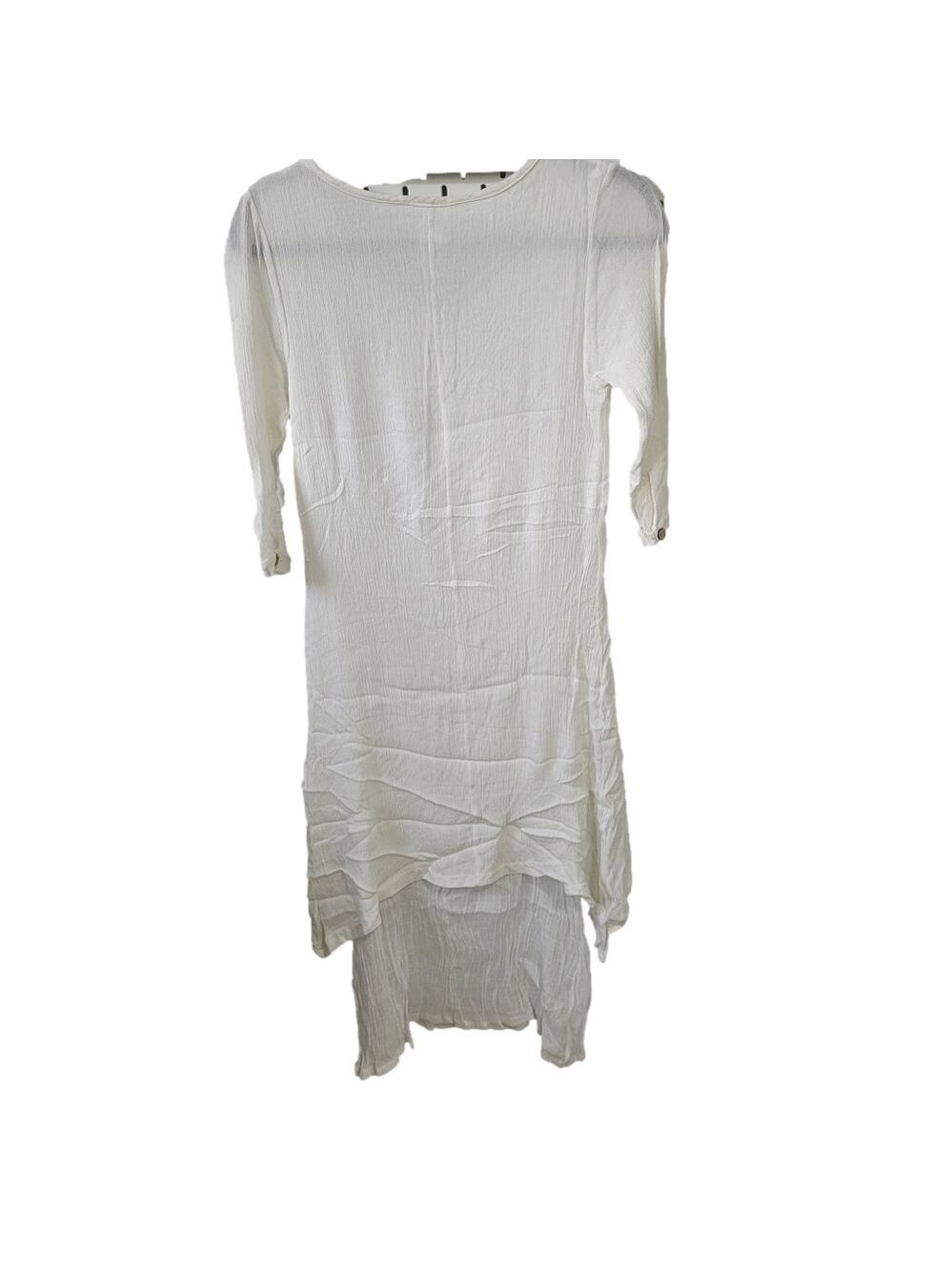 Dayou coastal linen white layered dress, small - Picture 6 of 16